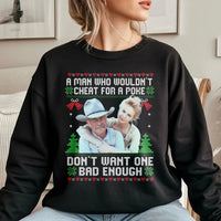 Western Ugly Christmas Sweater, Humorous Cowboy Christmas Sweatshirt, Rodeo Holiday Crewneck, Rancher Xmas Pullover, Country Western Present