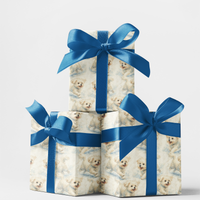 Snowflake Puppy Holiday Gift Wrap, Maltese Dog Christmas Wrapping Paper, Adorable Pet Winter Present Wrap, Dog Lover Christmas Gift Wrap Roll