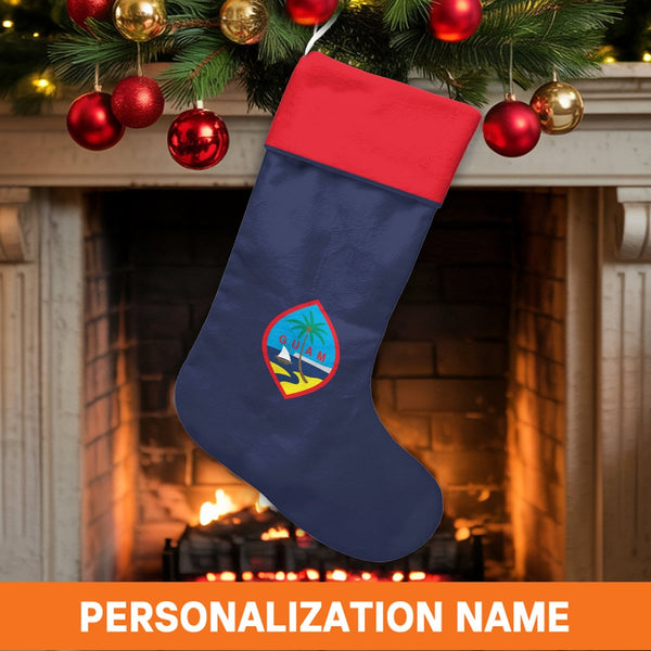 Chamorro Island Holiday Stocking, Personalized Guam Flag Christmas Stocking, Guam Islander Xmas Stocking, Custom Pacific Fami
