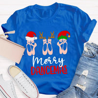 Humorous Christmas Dance Graphic Tee, Merry Dancemas Ballet Teacher T-Shirt, Dance Instructor Holiday Shirt, Adorable Ballerina Xmas Dancer Present