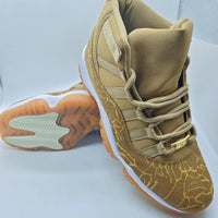 Sneakers, Gold Colorway, Lace Up Design, Casual Gift for Sneaker Fans