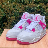 Mid Top Sneakers, White Pink Colorway, Lace Up Design, Casual Gift for Sneaker Fans