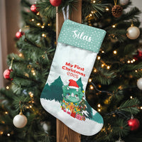 My First Christmas 2025 Stocking, Baby Dinosaur Christmas Stocking, Personalized Dino Stocking, Custom Baby Holiday Stocking, Newborn Present