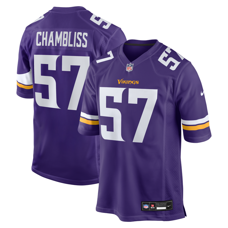 Minnesota Vikings Chaz Chambliss Purple Team Game Jersey