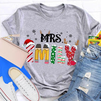 Custom Name Teacher Shirt, Personalized Christmas Teacher T-Shirt, Holiday School Educator Graphic Tee, Xmas Teacher Appreciation Present Tee