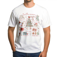 Festive Holiday Icons Graphic Shirt, Tis the Season Christmas T-Shirt, Retro Xmas Vibes Tee, Adorable Winter Holiday Present for Women Men