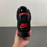 Retro High Top Sneakers, Black Red Colorway, Lace Up Design, Casual Gift for Sneaker Fans