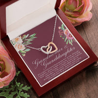 Surgical Steel Heart Pendant, Grandmother and Granddaughter Interlocking Hearts Necklace, Sentimental Birthday Christmas Present for Nana