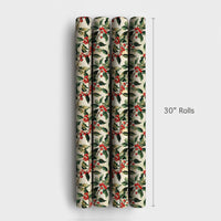 Botanical Christmas Wrapping Paper, Watercolor Holly Berry Wrapping Paper, Festive Winter Holiday Gift Wrap, Noel Present Wrapping Paper