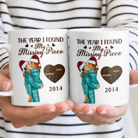 Personalized Couple Ceramic Mug, The Year I Found My Missing Piece Mug, Custom Puzzle Love Coffee Cup, Anniversary Christmas Coffee Mug Present