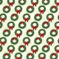 Classic Christmas Wreath Gift Wrap, Holiday Laurel Wreath Wrapping Paper, Crimson Bow Pine Gift Wrapping Paper, Festive Holiday Gift Wrap