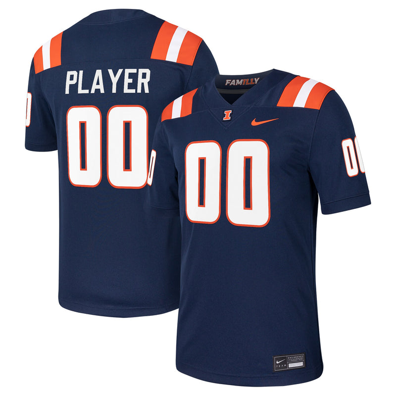 Illinois Fighting Illini Pick-A-Player NIL Football Game Jersey - Navy