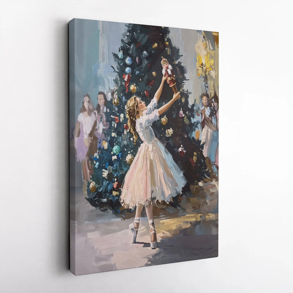 Clara Dance Impressionist Canvas Print, Nutcracker Ballet Canvas Wall Art, Holiday Nutcracker Canvas Decor, Christmas Seasona