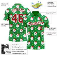 Santa Print Performance Golf Polo, Custom Christmas Golf Polo Shirt, Personalized Holiday Polo Shirt, Christmas Golf Present for Men