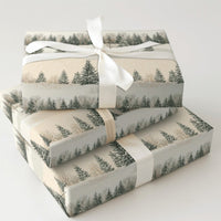 Snowy Pine Tree Gift Wrap, Winter Forest Wrapping Paper, Rustic Holiday Wrapping Paper, Scenic Woodland Gift Wrap, Christmas Wrapping Paper