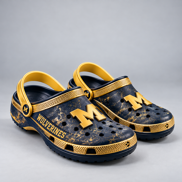 MICH Maize and Navy - Collegiate Statement Clogs - main