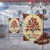 Christmas Tree Memorial Yard Flag, Cardinal Garden Flag I Am Always with You, Double Sided Sympathy Lawn Flag, Holiday Bereavement