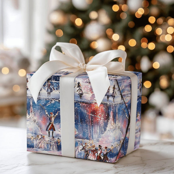Watercolor Nutcracker Gift Wrap, Nutcracker Ballet Wrapping Paper, Christmas Ballet Wrapping Paper, Holiday Gift Wrap Roll fo