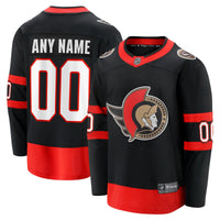 Ottawa Senators Black Home Custom Breakaway Jersey