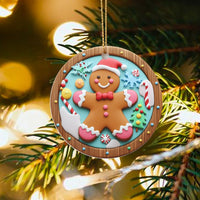 Holiday Cookie Ceramic Ornament, Gingerbread Man Christmas Ornament, Adorable Xmas Tree Ornament, Festive Gingerbread Decor, Holiday Keepsake