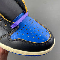 High Top Sneakers, Blue White Black Purple Colorway, Lace Up Design, Casual Gift for Sneaker Fans