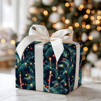 Palm Tree Holiday Gift Wrap, Tropical Christmas Wrapping Paper, Coastal Mele Kalikimaka Wrapping Paper, Beach Theme Holiday Wrapping Paper