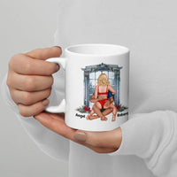 Romantic Christmas Window Ceramic Mug, Personalized Couple Mug, Holiday Couple Coffee Cup, Custom Anniversary Present for Husband