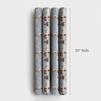 Coastal Nautical Holiday Gift Wrap, Snowy Lighthouse Christmas Wrapping Paper, Winter Wreath Wrapping Paper, Festive Wrapping Paper Roll