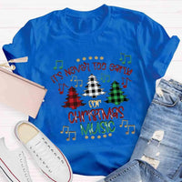 Humorous Music Teacher Shirt, Never Too Early for Christmas Music T-Shirt, Christmas Music Lover Graphic Tee, Musician Holiday Present Shirt