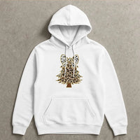 Festive Cheetah Holiday Sweatshirt, Leopard Print Christmas Tree Hoodie, Comfy Winter Tree Pullover, Trendy Xmas Graphic Hoodie