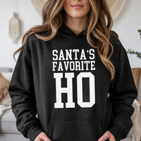 Humorous Christmas Party Hoodie, Santa's Favorite Ho Hoodie, Sassy Holiday Hooded Sweatshirt, Retro Xmas Hoodie, Sassy Holiday Present for Her