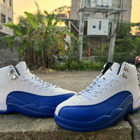 High Top Sneakers, Blue White Colorway, Lace Up Design, Casual Gift for Sneaker Fans