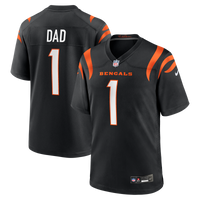 Cincinnati Bengals Number 1 Dad Black Game Jersey