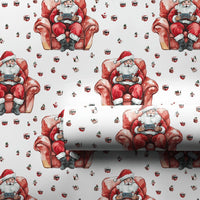 Diverse Santa Christmas Gift Wrap, Handheld Gamer Santa Wrapping Paper, Modern Holiday Wrapping Paper, Gamer Present Paper Roll