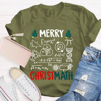 Humorous Christmas Math Pun Tee, Merry Christmath Math Teacher T-Shirt, Holiday Math Teacher Shirt, Adorable Xmas Math Graphic Tee, Teacher Present