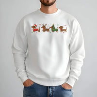 Adorable Weiner Dog Holiday Sweater, Christmas Dachshund Sweatshirt, Festive Doxie Puppy Crewneck, Dog Mom Christmas Pullover, Dog Lover Present