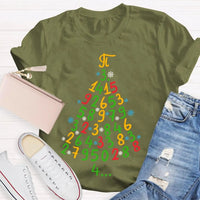 Festive Math Teacher T-Shirt, Christmas Tree Mathematics Shirt, Holiday Math Graphic Tee, Christmas School Shirt, Present for Math Students