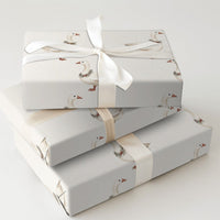 Farmhouse Wreath Goose Gift Wrap, Watercolor Goose Christmas Wrapping Paper, Winter Bird Wrapping Paper, Rustic Holiday Gift Wrap Roll