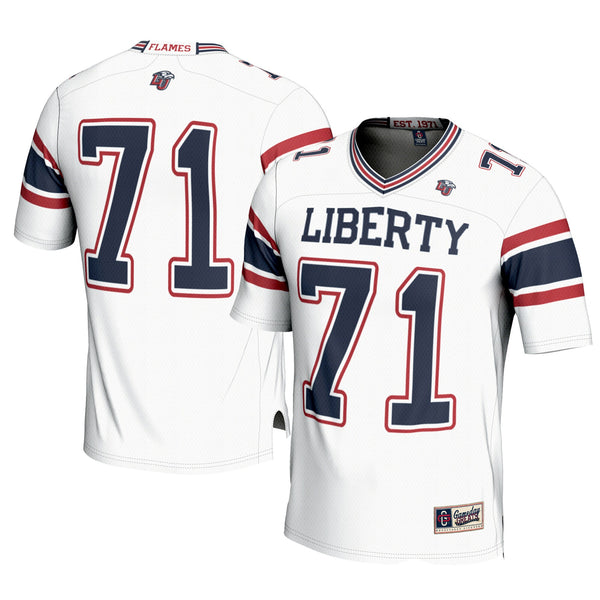 #71 Liberty Flames Football Jersey – White