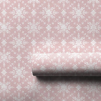 Lace Winter Holiday Gift Wrap, Pink Snowflake Wrapping Paper, Pastel Christmas Wrapping Paper, Festive Snowflake Present Paper, Xmas Gift Wrap