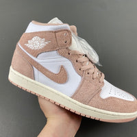 Mid Top Sneakers, White Pink Colorway, Lace Up Design, Casual Gift for Sneaker Fans
