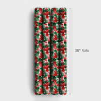 Red and Green Holiday Gift Wrap, Watercolor Polka Dot Wrapping Paper, Christmas Dots Wrapping Paper, Festive Winter Present Wrapping Paper