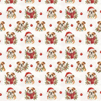 Festive Dog Gift Wrap, Bulldog Christmas Wrapping Paper, Holiday Bulldog Wrapping Paper, Christmas Dog Wrapping Paper, Xmas Present Roll