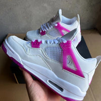 Mid Top Sneakers, White Pink Colorway, Lace Up Design, Casual Gift for Sneaker Fans