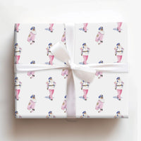 Law Enforcement Gift Wrap, Pink Police Santa Wrapping Paper, Watercolor Police Officer Christmas Wrapping Paper, Adorable Holiday Gift Wrap
