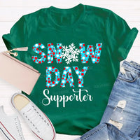 Polka Dot Winter Holiday Graphic Tee, Snow Day Supporter Snowflake Shirt, Christmas Season T-Shirt, Adorable Teacher Winter Present
