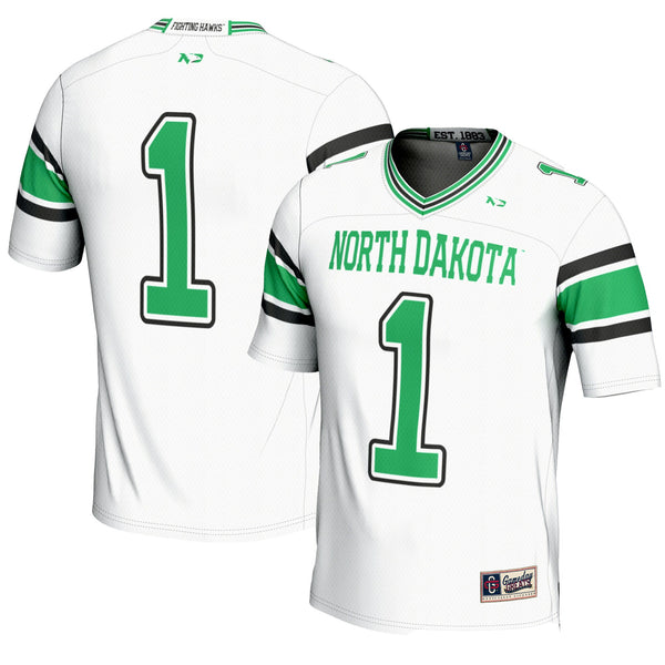#1 North Dakota Endzone Football Jersey - White
