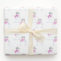 Western Holiday Gift Wrap, Cowboy Snowman Wrapping Paper, Watercolor Pink Bandana Snowman Wrapping Paper, Rustic Country Christmas Wrap