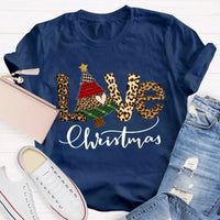 Festive Tree Graphic Shirt, Christmas Leopard Print T-Shirt, Trendy Animal Print Holiday Tee, Retro Merry Christmas Graphic T-Shirt
