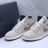 Mid Top Sneakers, Gray Brown Colorway, Lace Up Design, Casual Gift for Sneaker Fans